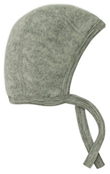 Engel Natur - 100% wol-fleece strikmutsje - Lichtgrijs
