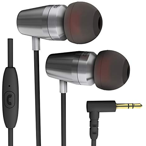 ROCK JAW AUDIO Alfa Genus V2 Earphones with In-Line Mic, Black