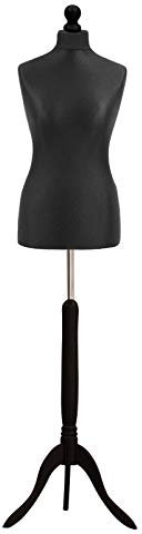 The Shopfitting Shop Mannequin de vitrine/ buste de couture sur trépied en bois Femme Noir Taille 44