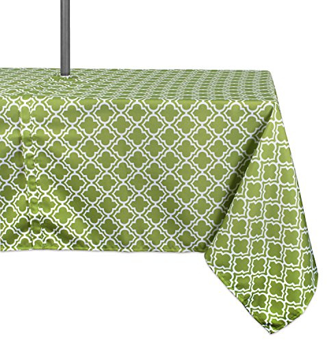 DII Green Lattice Outdoor Tabletop, Collection Stain Resistant & Waterproof, 60x84 w/Zipper, Green