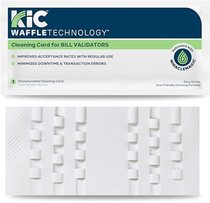 Waffletechnology Bill Acceptor rengöringskort vit med Miracle Magic (15-pack)