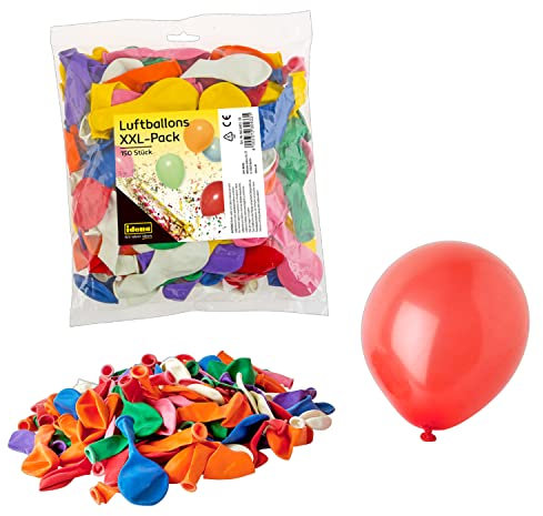 Idena 8630433 - Ballons XXL-Pack, 150 pièces, anniversaire d'enfant, décoration, fête à thème, carnaval