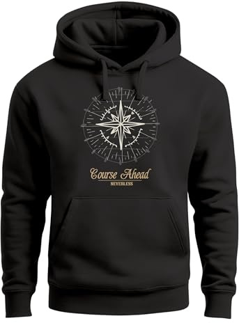 Neverless Hoodie Herren Kompass Windrose Navigator Segeln Kapuzenpullover Sweater Männer