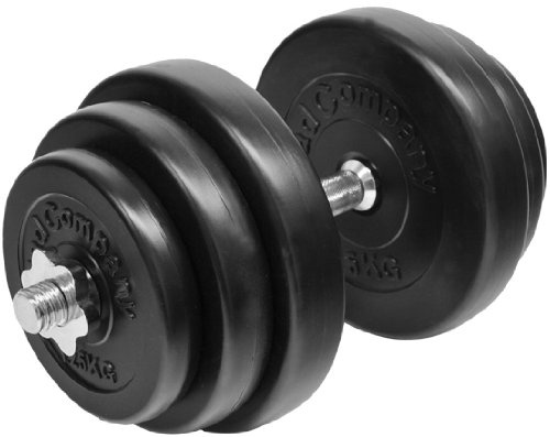 Bad Company Kurzhantel-Set I Hantelscheiben Kunststoff-ummantelt (2 x 1,25 kg, 2 x 2,5 kg, 2 x 5 kg) mit Kurzhantelstange 30/31 mm I 20 kg