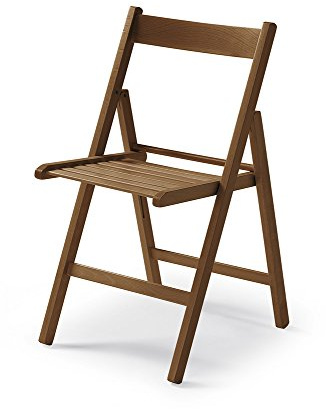 BUIANI Silla Plegable de Madera Color Nogal