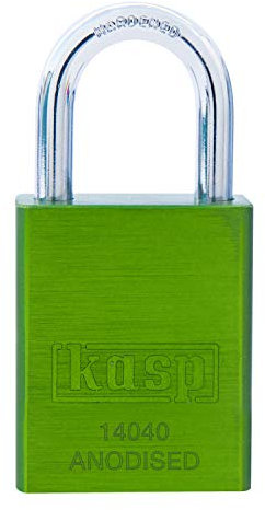 Kasp K14040GRED Lucchetto, alluminio solido, 38 mm, verde