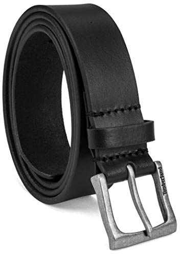 Timberland Men's Classic Leather Jean Belt 1.4 Inches Wide (Includes Big and Tall Options), Black, 48
