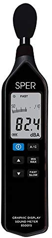 Sper Scientific 850015 Graphic Display Sound Meter, Meets ANSI S1.4 Type 2 and IEC 61672-1 Class 2