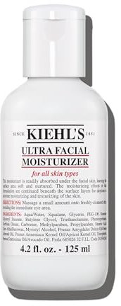 Kiehl's Ultra Facial Moisturiser, Face Moisturiser For Women & Men, Suitable for All Skin Types, Fragrance-Free, 125ml
