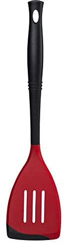 Le Creuset VE301-67 Revolution Bi-Material Slotted Turner, Nylon, Cerise (Cherry Red)
