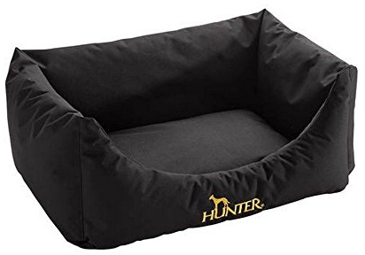 HUNTER Hundesofa GENT ANTIBAKTERIELL, In- und Outdoorgebrauch, textilveredelt, wasser- & schmutzabweisend, antibakteriell, bauschig, hoher Rand, Bezug waschbar, Farbe: schwarz, Farbe: L
