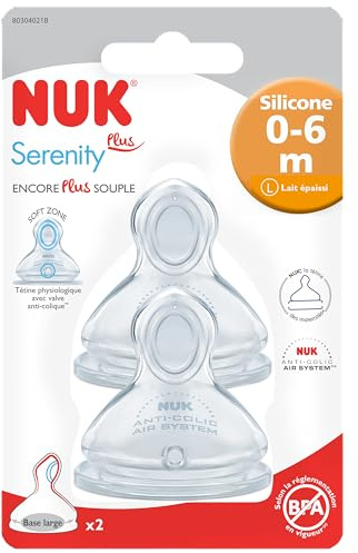 NUK Schnuller 0-6 Monate, dicke Milch, 2 Stück