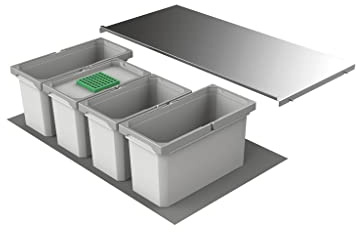 Naber Cox® Box 1T 900-4 Bio. Abfallsammler, hellgrau.