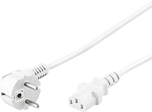 Kaltgerätekabel Anschlusskabel 1,5m, C13 Buchse, Schutzkontaktstecker, Weiß