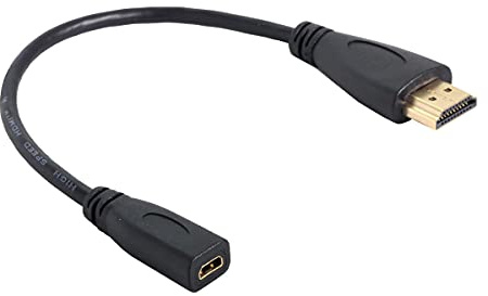 Cablecc - Cavo adattatore micro HDMI da femmina a HDMI maschio, 20 cm, per tablet e telefono cellulare