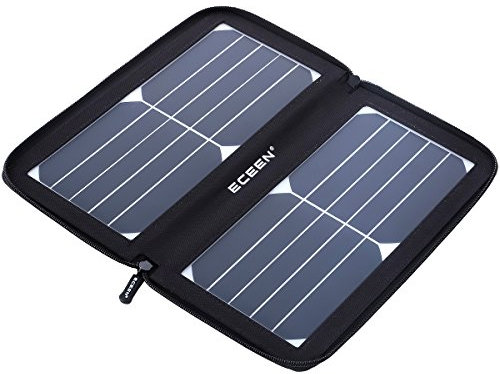 Eceen Panneau solaire, chargeur solaire 10 Watts avec fermeture Éclair Unique Motif Lot pour iPhone, iPad, iPod, Samsung, smartphones Android et plus