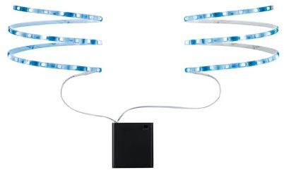 Paulmann 707.02 Function Mobil Strip 2x80cm Blau 0,6W 9V 4xAA Weiß Metall/Kunststoff 70702 LED Lichtband Lichtstreifen Lichtschlauch