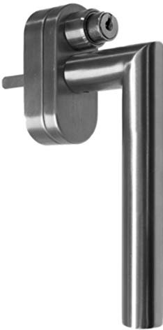Edelstahl Fenstergriff- Rastolive Gehrungsform abschließbar Stiftlänge L:43mm