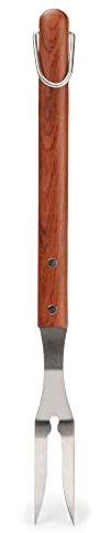 RSVP International Endurance (BQ-FRK) BBQ Grill Fork, 17.25 | Long Handle Keeps Hands Safe from Fire | Made from Stainless Steel & Rosewood