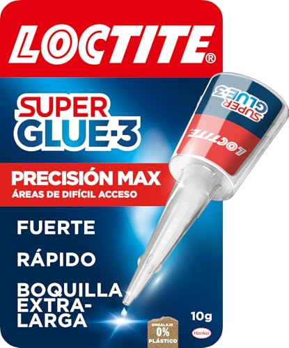 Loctite Super Glue-3 Precisión Max, pegamento transparente de máxima precisión, pegamento instantáneo triple resistente, adhesivo universal con goteo fácil de regular, 1x10 g