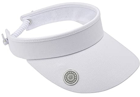 Surprizeshop Womens Golf Visor | Telephone Wire | Built in Magnet | Hand Enamelled 25mm Ball Marker | Rigid Peak | Multiple Colours | Golf Visor | Tennis Visor