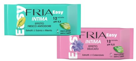 FRIA lingettes pour l'hygiène intime bio pocket delicate e biodegradabili 12 lingettes