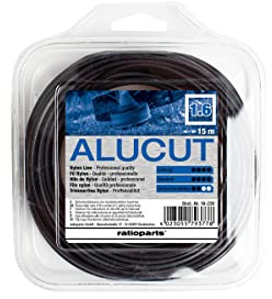 Ratioparts 016,230 Fil de Nylon 1,6 mm en Aluminium coudé 15 m de Fil de Tondeuse 4 pans Noir