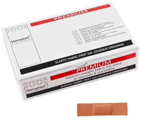 Steroplast 6023 Premium Elastic Fabric Plasters Zinc oxide adhesive, 7.5cm x 2.5cm (Pack of 100)