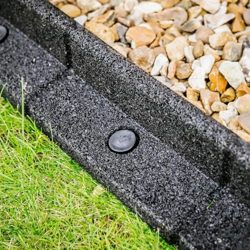 FlexiBorder - Lawn Edging - Flexible Garden Edging Border for Grass Lawns - Pathways - Raised Borders - Artificial Grass - Black - 6 x 1m Lengths