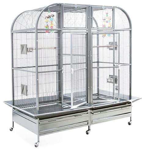 Montana Cages | Sittichvoliere XXL Palace II - Platinum für Finken, Kanarien und Alle Sittiche