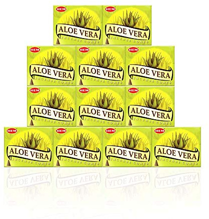 Aloe Vera - Case of 12 Boxes, 10 Cones Each - HEM Incense From India