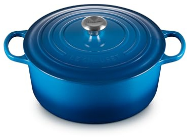 Le Creuset Signature Gusseisen-Bräter mit Deckel, Ø 30 cm, Rund, Für alle Herdarten und Induktion geeignet, Volumen: 8,4 l, 7,165 kg, Marseille