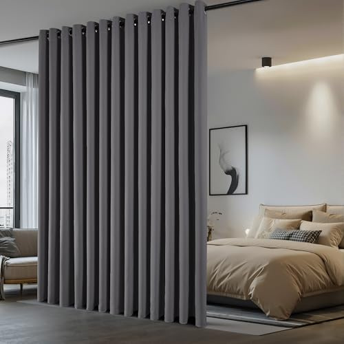NICETOWN Gray Room Divider Curtain for Patio 100 Wide x 84 Long 1 Panel