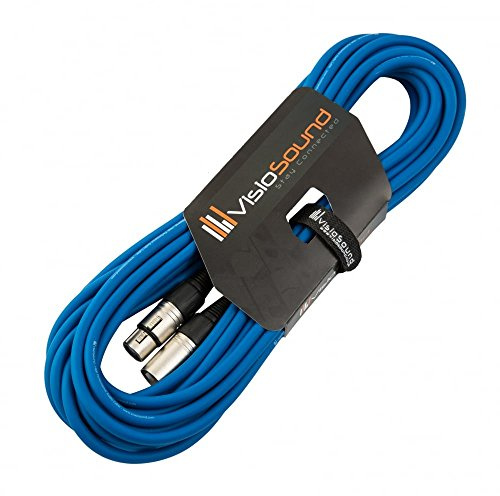 XLR-Mikrofon-Stecker, männlich zu weiblich, symmetrisches Mikrofon / Mikrofon-Patchkabel, 7 Farben 10 m blau
