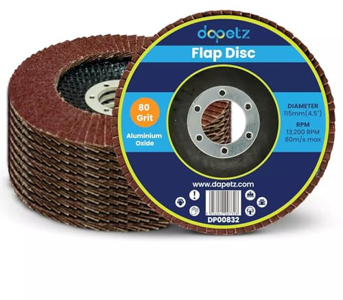 Dapetz ® Flap Discs 80 Grit 115mm 4.5 Aluminum Oxide Grinding Discs Sanding Discs for Angle Grinder to Sanding Grinding Metal Wood and Stainless Steel 10X