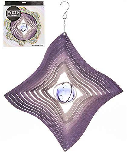 Large 12 Stainless Steel Wind Spinner Sun Catcher with centre Glass Ball ORBIT SALVO