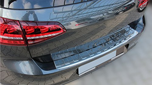 Recambo Protection de seuil de Chargement en Acier Inoxydable chromé Compatible avec VW Golf 7 VII à hayon | avec Rebord | qualité supérieure de