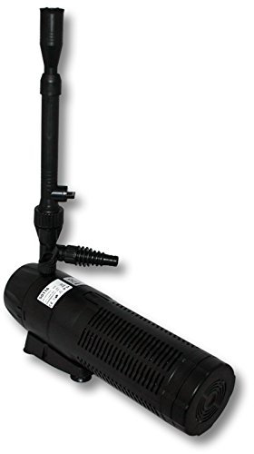 SunSun CUP-129 Springbrunnenpumpe mit Filter, 4 Fontänendüsen 1000l/h 24W und 9W UVC Klärer, Teichpumpe für Gartenteich Koiteich Biofilter