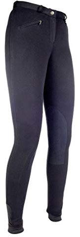 HKM 9064 Reithose Penny Easy, Mädchen Hose, Kniebesatz, Schwarz / Schwarz, 146