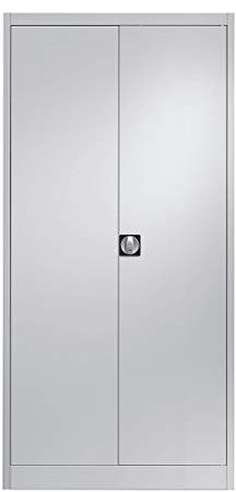 Mauser | Stahlschrank mit Flügeltüren | 4 Fachböden | Tiefe 600 mm | lichtgrau