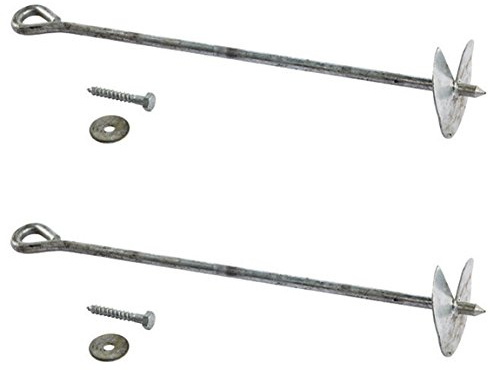 Garden Games Ground Anchors - 12mm Solid Galvanised Steel: for climbing frames, playhouses etc. (Pair of Anchors (2))