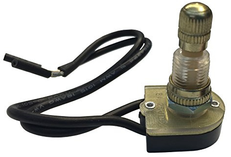 Gardner Bender GSW-61 Electrical Rotary Switch, SPST, ON-OFF, 6 A/125V AC, 6 inch Wire Terminal,Brass