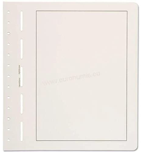 Leuchtturm 334112 Blankoblätter - Neutrale Albenblätter mit schwarzer Randlinie für Sammelalben - 50er Pack