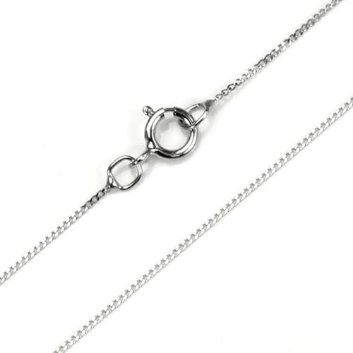 jewellerybox 9ct White Gold Diamond Cut Curb Chain 18