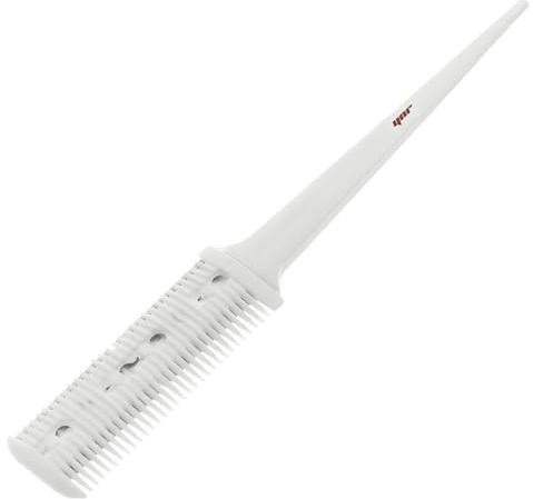 YNR Hair Thinning Comb - Razor Hair Cutting Styling Tool, Hair Shaper Thinning Layer Hair, Cutting Razor Steel Comb, Thinning Comb Hairdressing & Easy Blade Changing Mechanism | (White)