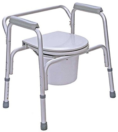 Behrend Toilettenstützgestell, Toilettenstuhl, höhenverstellbar, Eimer, Armlehnen