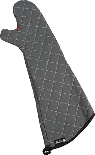 San Jamar Bestguard Oven Mitt with Reinforced Webguard Plus, Cotton, 17 Inches, Black