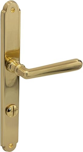 Drückergarnitur Antik Türbeschlag Messing Türklinke für Zimmertüren - Modell Alt Wien | Messing poliert glänzend | WC - Badezimmer | Baubeschläge von GedoTec®