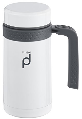 Drink Pod Vacuum Insulated Leak-Proof Flask, 450ml, White