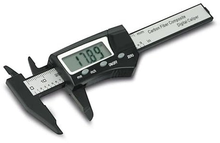 Daytools DMS-75C präzise digitale Schieblehre, Messschieber, 4 stelliges LC-Display, Umschaltbar zwischen mm und Inch, aus kohlefaserverstärktem Kunststoff, Messbereich bis 75mm, klein und handlich